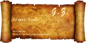 Grant Zoé névjegykártya